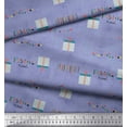 thumbnail image 2 of Soimoi polyester Crepe Fabric Gift Box & Hanging Ribbons Party Print Sewing Fabric Yard 52 Inch Wide, 2 of 3