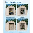 thumbnail image 3 of CazToi Outdoor Portable Storage Shed Roll-Up Door Vent 240G Heavy-Duty Waterproof PE Tarp UV Resistant for Motorcycle Firewood Garden Tools, 3 of 6