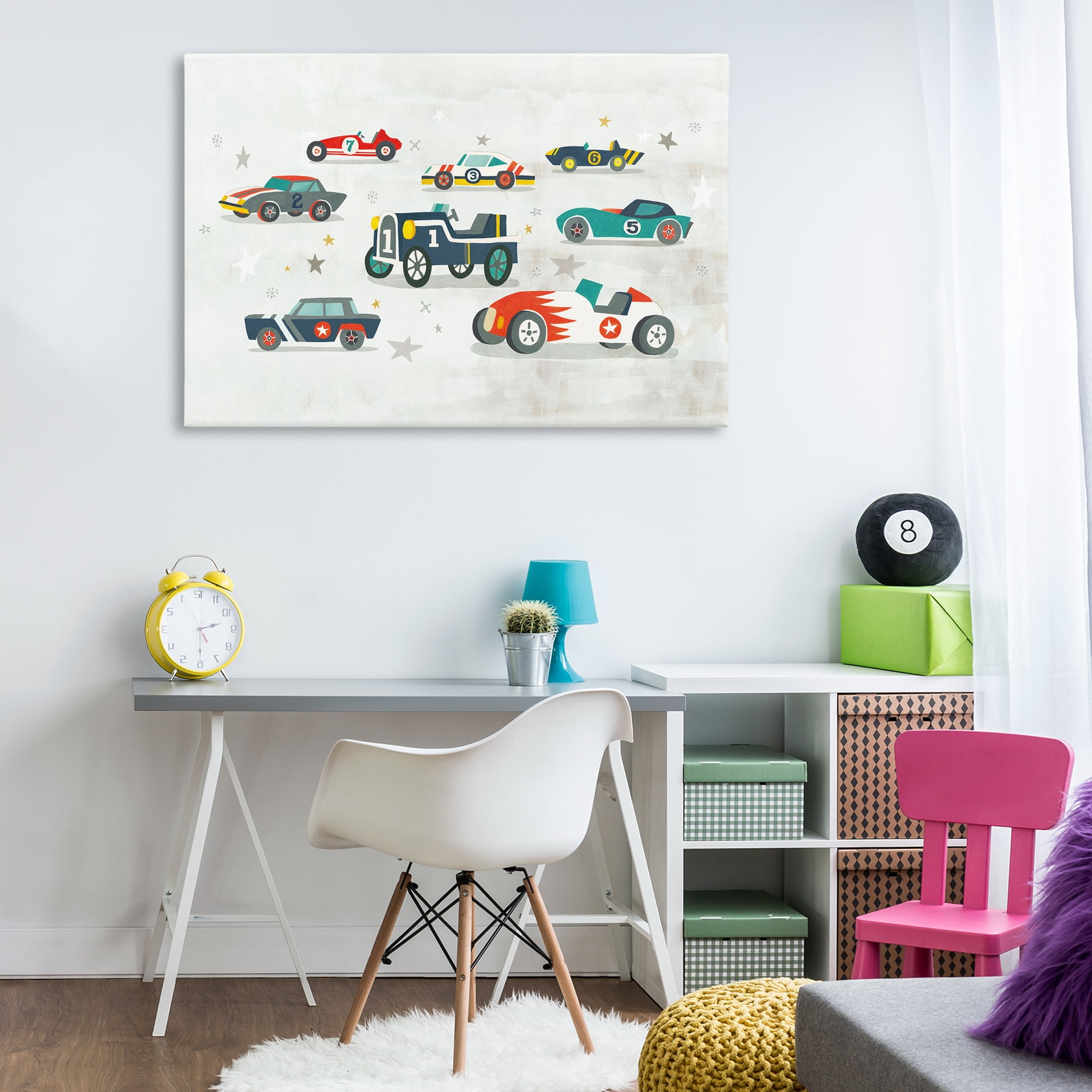 Stupell Industries Various Vintage Race Cars Transportation Painting Wrapped Canvas Art Print Wall Art, 45 x 30