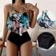 thumbnail image 2 of Gibobby Conjunto de Bikini para Mujer Bañador Mujer Estampado Hojas Talle Bañadores Tankinis Set(Azul,M), 2 of 5