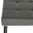 thumbnail image 4 of SAFAVIEH Micha Modern Glam X-Leg Upholstered Rectangular Ottoman, Grey/Chrome, 4 of 7