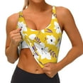 thumbnail image 4 of Fotbe Lilies Flowers Pattern Womens' Sports Bra Longline Wirefree Padded with Medium Support Sports Moisture-Wicking Workou Vest,Tank Top-, 4 of 9