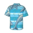 thumbnail image 3 of Kll Men'S Hawaiian Shirt Short Sleeve Button Down Beach Shirts-Dolphin, 3 of 8