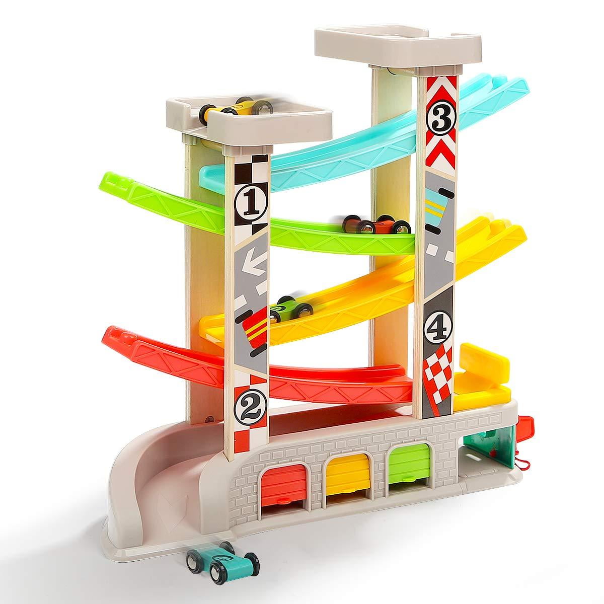 Top Bright Toddler Wooden Toys for 1 2 Year Old Boy Gifts Car Ramp Racer Tower 
