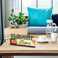 thumbnail image 4 of 3pcs Autumn Harvest Letter Ornaments Wooden Table Sign Fall Festival Thanksgiving Day Table Shelf Tiered Tray Decor Handmade Rustic Wood Signs, 4 of 6