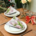 thumbnail image 3 of Coolnut Tulips Flower Cloth Napkins Set of 6,Reusable Washable Polyester Dinner Table Napkins for Kitchen,Dining,Restaurant,Party Decoration, 3 of 7