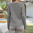 thumbnail image 5 of Womens Long Sleeve Tops Women's Solid Color Sweatshirt Women's Casual Long Sleeve V Neck Sweatshirt Soft Ribbed Knit Pullover Tops For Everyday Wear Comfortable Stylish Basic Shirt, 5 of 6