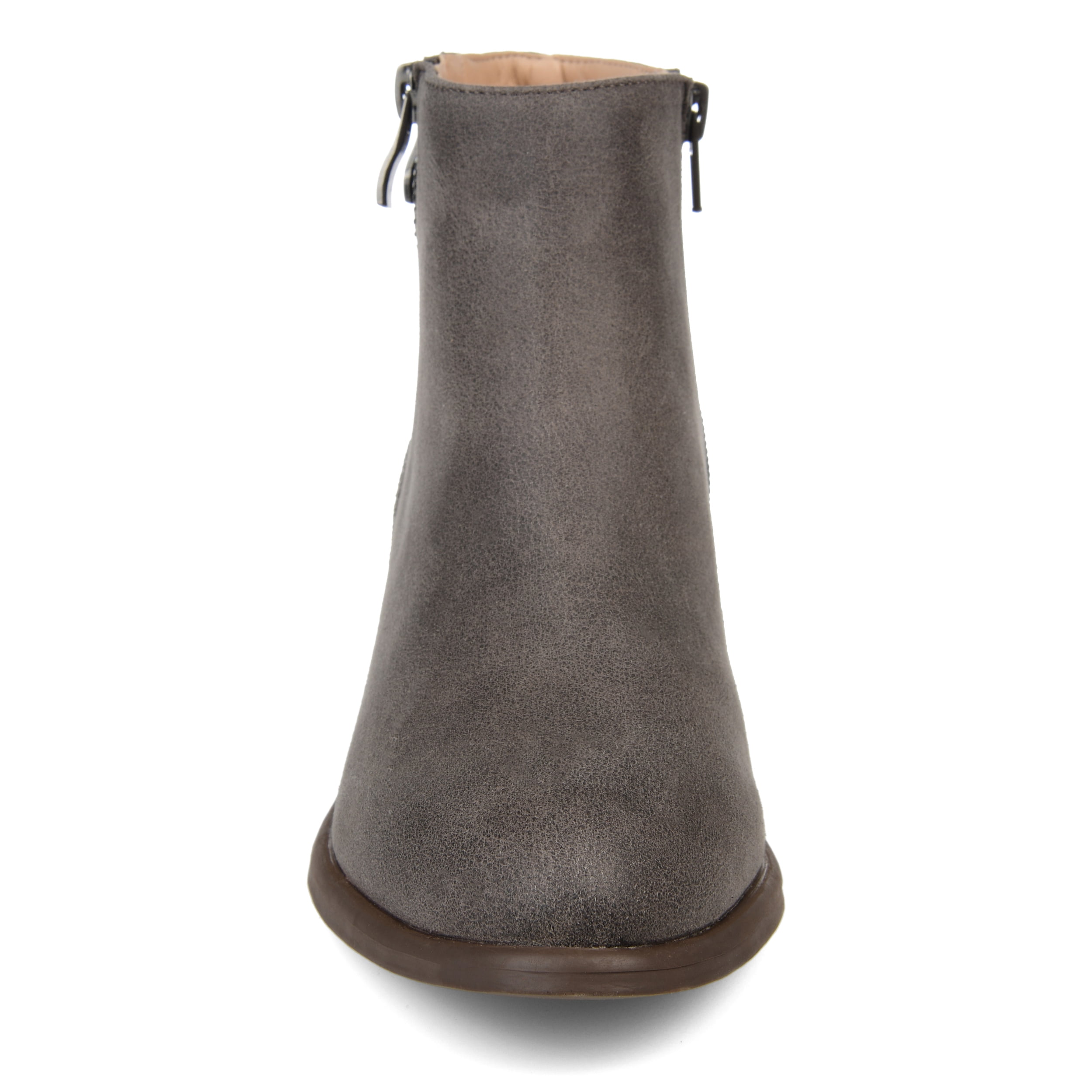 Journee Womens Jayda Inside Zip Stacked Heel Booties
