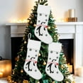 thumbnail image 3 of XEOVHV Santa, Snowman, Reindeer Xmas Christmas Stockings, Plush Velvet Fireplace Stockings for Xmas Hanging Decor,Faux Fur White Stockings Christmas with Embroidered Snowflake 3D Plush Character(19"), 3 of 6