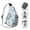 thumbnail image 3 of Travel Sling Backpack with Cute Cartoon Turtle and Ocean Marine Life Prints, Multi-Functional Design for Hiking, Cycling, and Photography, Lightweight and Durable, 3 of 4