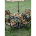 thumbnail image 5 of Sunflowers Rustic Outdoor Tablecloth with Umbrella Hole, Spring Summer Pastoral Flowers Black Spillproof Waterproof Outdoor Table Cover, Patio Tablecloths for Party/Garden/Picnic, Square 60"x60", 5 of 9