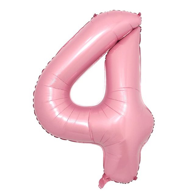 Globo RUIANSI número 4 de foil rosa de 16" para fiesta