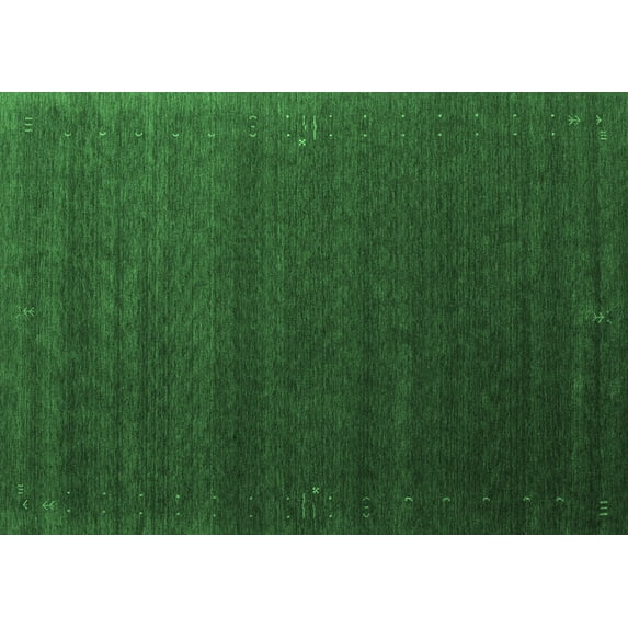 Ahgly Company Indoor Rectangle Abstract Emerald Green Contemporary Area Rugs, 5' x 8'