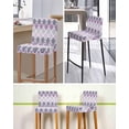 thumbnail image 5 of Purple Boho Flowers Bar Stool Covers Set of 4, Modern Luxurious Geometric Floral Stretch Washable Bar Chair Covers with Backs, Removable Pub Counter Height Chair Cover for Kitchen Dining Room Cafe, 5 of 7