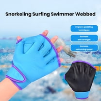 BESTSKY 1 Pair Swimming Gloves Adjustable Men Women Aquatic Swim Training Glove Webbed Fitness Water Resistance Training Hand Fins Paddles Swimming Gear Black and Purple L