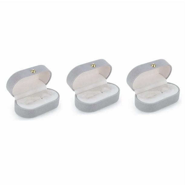 3X Caja de Anillo de Par de Seda de Terciopelo Caja de Anillo de Boda Caja A