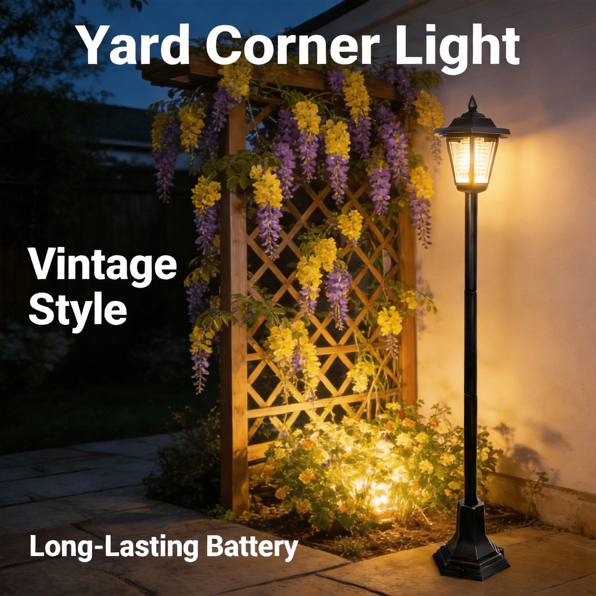 DJGIFI Solar Garden Pathway Driveway Light Vintage Adjustable Height Auto on/off Warm White LED