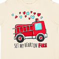 thumbnail image 4 of Inktastic Set My Heart on Fire Valentine Fire Truck with Hearts Boys or Girls Toddler T-Shirt, 4 of 5