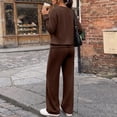 thumbnail image 5 of Evdexr Women's Lounge Sets 2 Piece Long Sleeve Henley Shirts & Trousers Loungewear 2026 Winter Athletic Vacation Sets Baggy Solid Tracksuits with Pocket L, 5 of 6