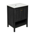 thumbnail image 3 of Chateau 24" Freestanding Bathroom Vanity in Black Oak with 3-Hole Widespread Sink Top, 3 of 5