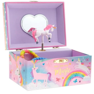 Hot Focus Musical Girls Jewelry Box Rainbow Unicorn Music Jewel