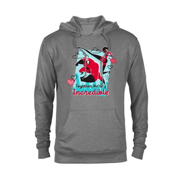 Disney and Pixar’s The Incredibles Valentine’s Day - Pullover Hoodie for Adults – Customized-Graphite Heather