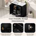 thumbnail image 3 of viswild 36“ Transitional Bathroom Vanity with Ceramic Sink, Soft Close Doors, 3 Drawers & Adjustable Shelf, White Freestanding Storage Cabinet, Black, 3 of 11