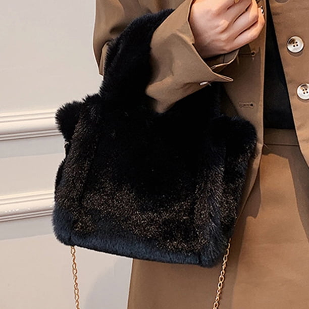 Bolsa de viaje de felpa moda Otoño Invierno de mano femenino portátil Simple para el trabajo Tmvgtek Para Estrenar