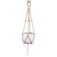 thumbnail image 2 of Vintage Macrame Flowerpot Hanging Baskets Handmade Wood Bead Tassel Net Plant Hanger Holder Hanging Flowerpot Basket Pot Holder, 2 of 5