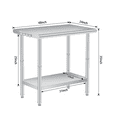 thumbnail image 2 of 48x24 Inch Stainless Steel Table with & Hooks – Commercial Kitchen Prep Table for Restaurant. Home & Hotel. Heavy-Duty Workstation with Adjustable Undershelf &  Guard, 2 of 7