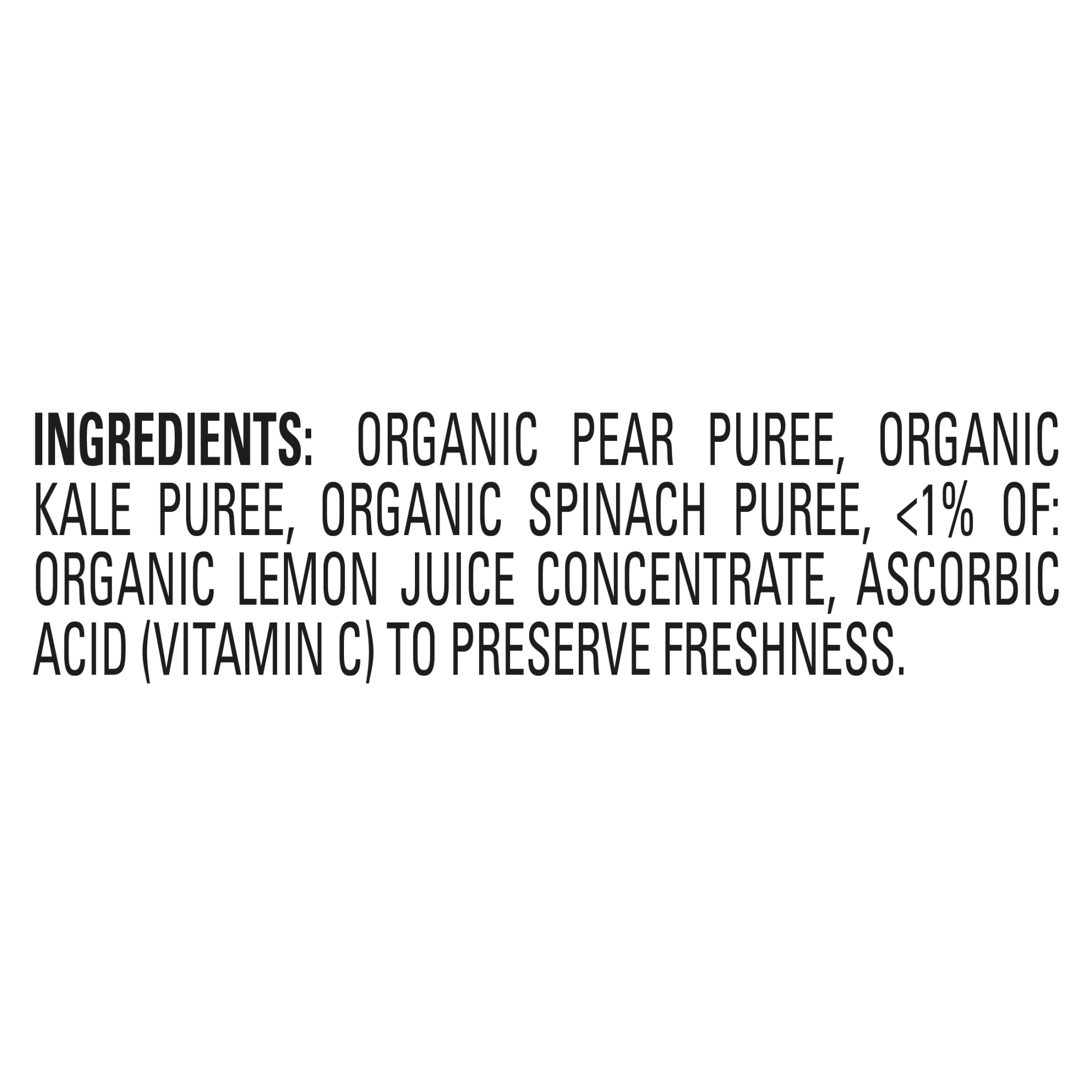 Happy Baby Clearly Crafted, Stage 2 Organic Baby Food, Pears Kale & Spinach, 4 oz. Pouch