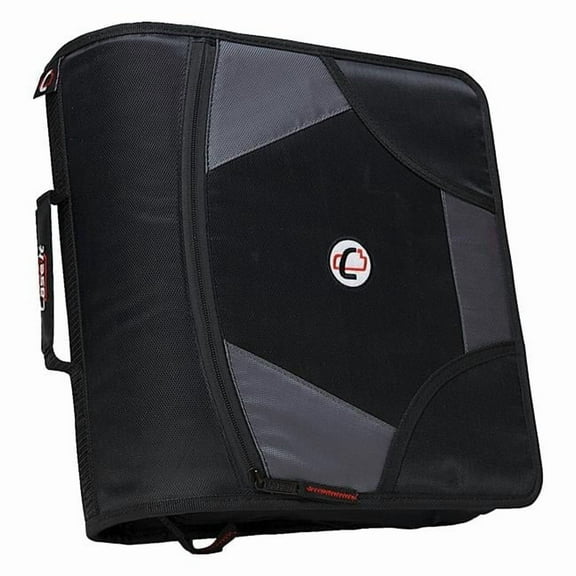 Case-It  Zipper Binder with 5 Tab Files, 4 in. - Black
