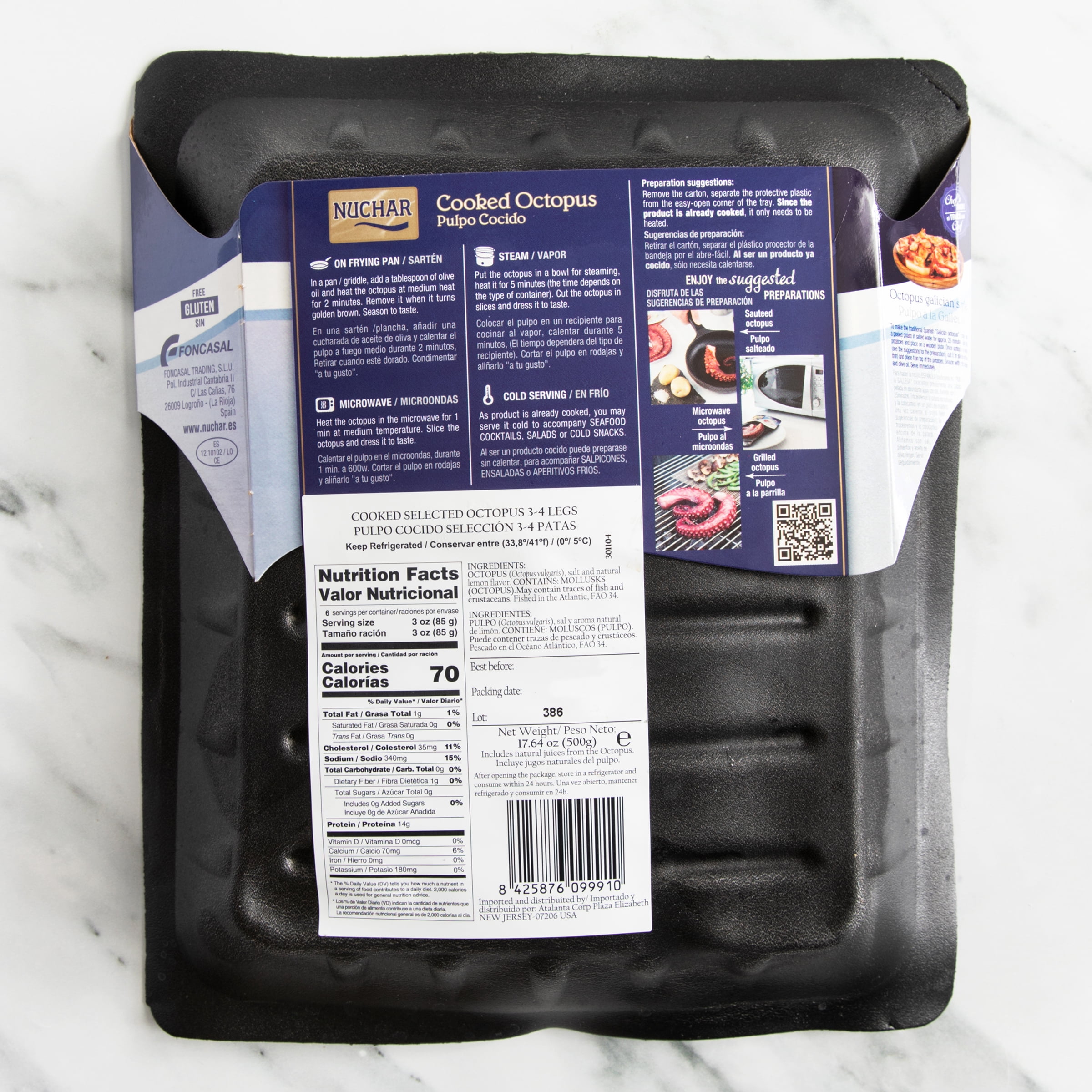 Cooked Octopus (Pulpo Cocido) (17.64 ounce)- 3 Pack