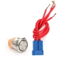thumbnail image 3 of Interruptor de botón de metal de cabeza plana, interruptor de botón de 22mm AC250V 20A con enchufe de 4 pines, 3 of 8