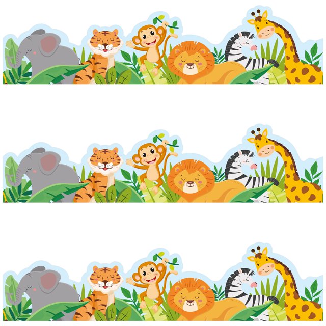 Tablón de anuncios de Borders OUNENO Jungle Animals, 22 m