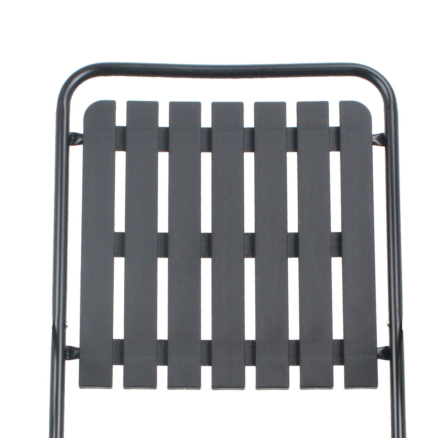 3-Piece Patio Furniture Set, 2 Folding Chairs & Tempered Glass Side Table, 350 lb Outdoor Chairs, Weather-Resistant Balcony Set, Black