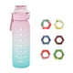 thumbnail image 2 of Vasos de plástico Botella de 1 litro, botella de agua de actualización hasta establecer con 6 cápsulas de beber paja, sin azúcar, botella de agua al aire libre libre, 2 of 8