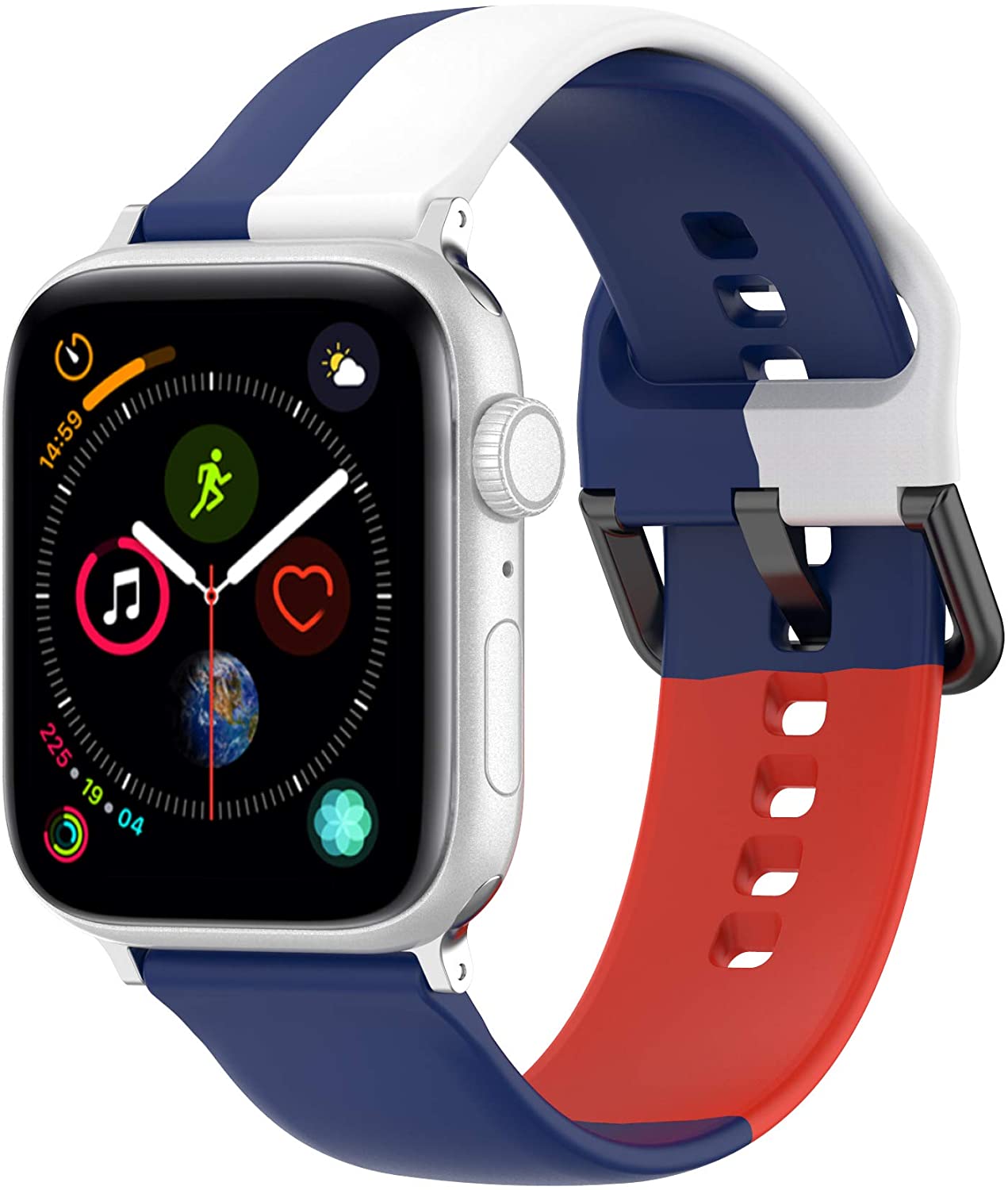 Multicolor Silicone Band Compatible with Apple Watch Series 7 6 5 4 3 2 1  SE for iWatch 45mm 44mm 42mm 41mm 40mm 38mm,Sport Waterproof Comfortable  Smartwatch Replaceable Strap | Walmart Canada