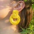 thumbnail image 2 of Boho Raffia Statement earrings for Women – Large Handmade Lightweight Bohemian Colorful Rattan Dangle Drop Straw Wrap Summer Beach Tropical Accessories Jewelry Gift, 2 of 15