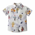 thumbnail image 3 of BXJX Boys Hawaiian Button Down Shirts- Short Sleeve Cotton Beach Casual Summer Tops White Size 8-9T, 3 of 10