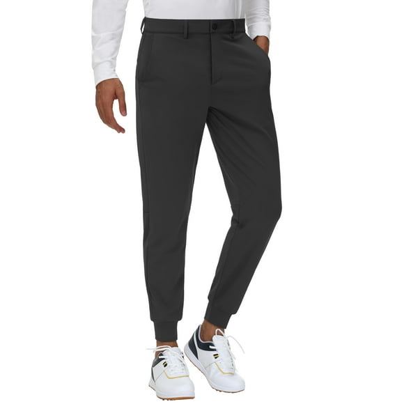 Pantalones deportivos de golf JWM para hombre, elásticos, con trabillas para cinturón, ajustados