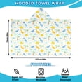 thumbnail image 2 of Colorful Dinosaur and Tropical Pattern Hooded Bath Towel，50"x30" for Ages 3 To 12 Kids, Quick Dry Lightweight Soft Microfiber Hood Beach Towel Cover Up for Kids, 2 of 7