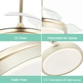 thumbnail image 4 of Cusp Barn 42" Retractable Ceiling Fan with Lights and Remote Noiseless DC Motor 6 Speed LED Ceiling Light for Bedroom Living Room, 4 of 5