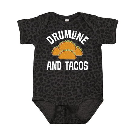 

Inktastic Drumline and Tacos Funny Drummer Gift Baby Boy or Baby Girl Bodysuit