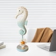 thumbnail image 6 of WLPZXP Decorative seahorse figurines, seahorse statue, rustic wooden sculpture, coastal Light Blue, 6 of 9