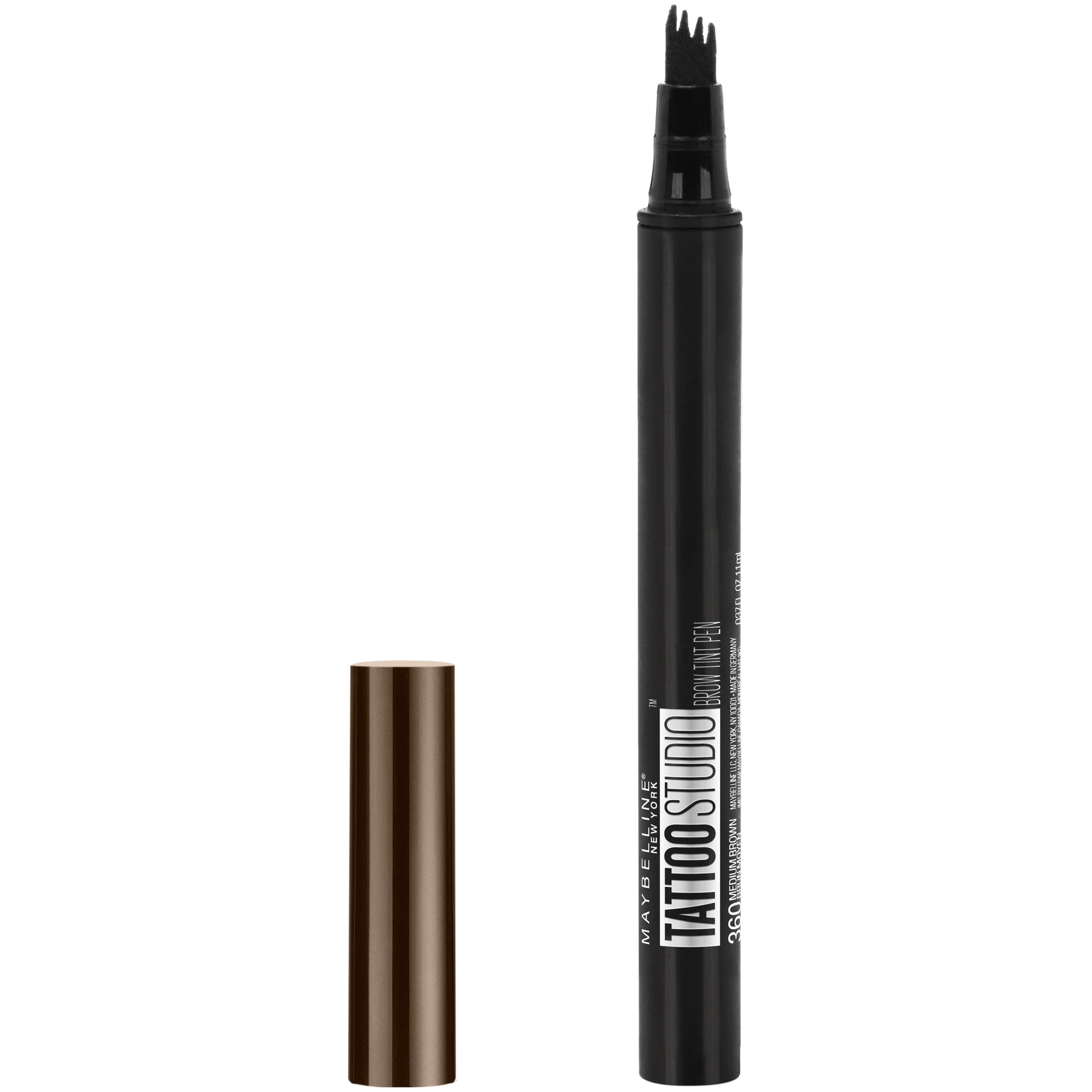 MaybellineTattoostudio Brown Tint Pen 365 Deep Brown - 0.037 fl oz: 24hr Wear, Smudge-Proof, Multi-Prong Tip