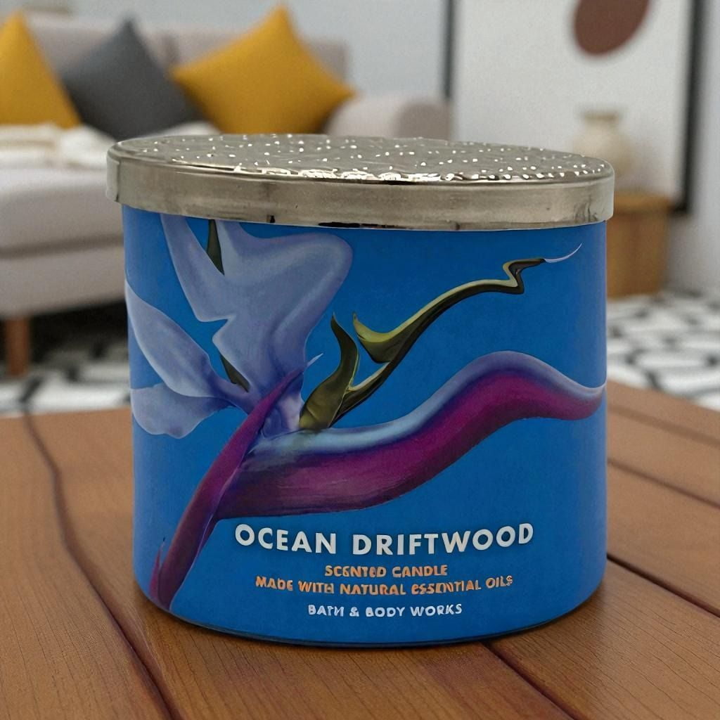 Bath and Body Works Ocean Driftwood Scented 3-Wick Candle (14.5 oz / 411 g)