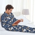 thumbnail image 6 of Salouo Forest Elk Print Button-Front Long Sleeve Pajama Set for Men, Soft 2Pjs Men's Long Sleeve Sleepwear-Medium, 6 of 7