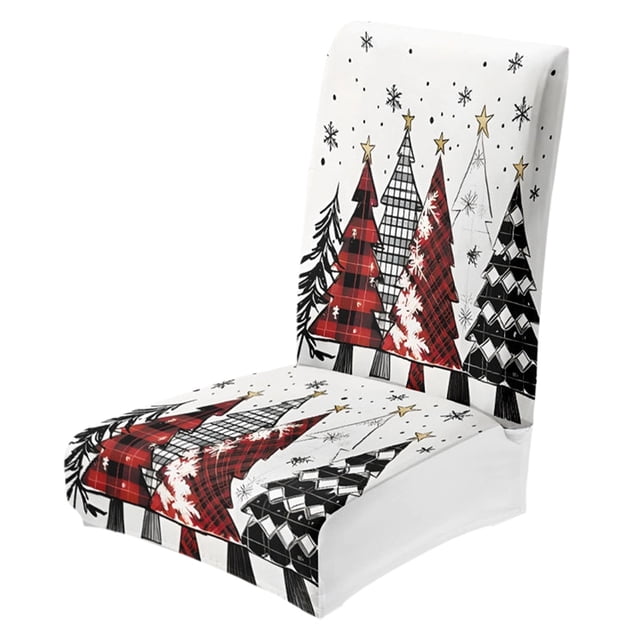 Eoozwa Christmas Tree Themed Cover Forest Seat Covers Dining Chair Slipcover Protector for Winter Xmas Home Kitchen Decor