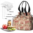thumbnail image 4 of Pioneer Flower Floral Print Pattern Drawstring Lunch Bag Women - Drawstring Lunch Bag Insulated for Work Office - Stain-Resistant Large Lunchbags for Women with Multi-Pockets, 4 of 6